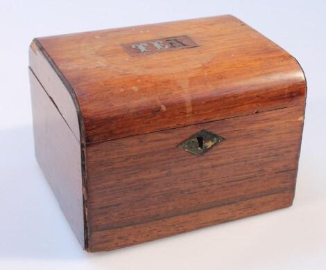 A 19thC rosewood tea caddy