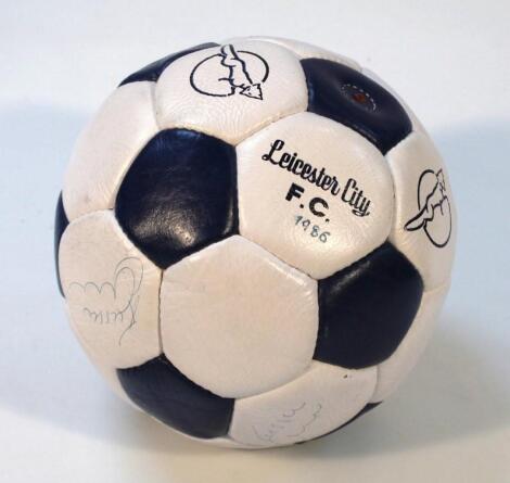 A Leicester City FC signed leather football circa 1986