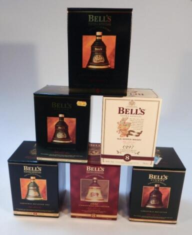 Various Bells boxed whisky decanters