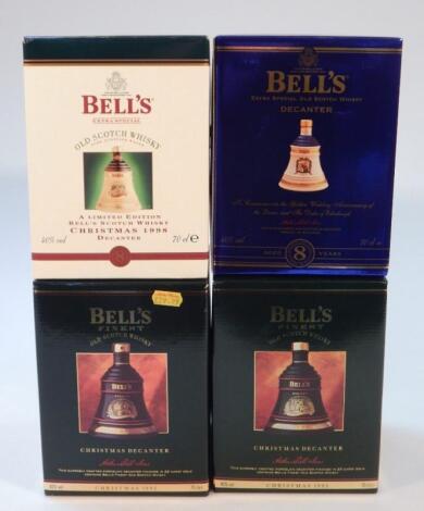 Various Bells boxed whisky decanters