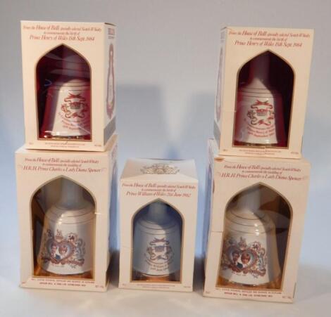 Various Bells boxed whisky decanters