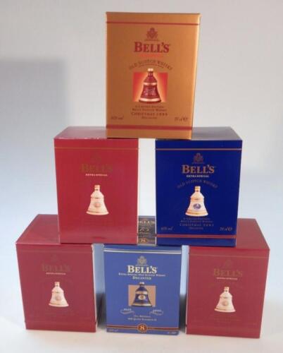 Various Bells boxed whisky decanters