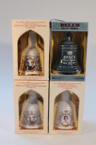 Various Bells boxed whisky decanters