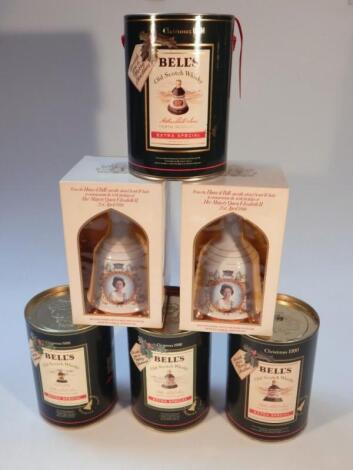 Various Bells boxed whisky decanters