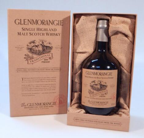 A bottle of Glenmorangie traditional single Highland malt whisky