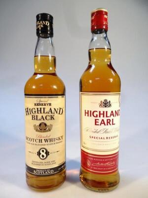 Two bottles of whisky