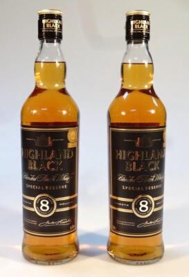 Two bottles of Highland Black Special Reserve scotch whisky