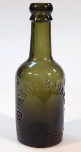 A Johnson Basker & Co. Grantham green glass beer bottle