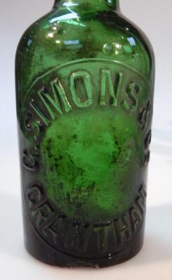 Various 20thC green glass bottles - 2