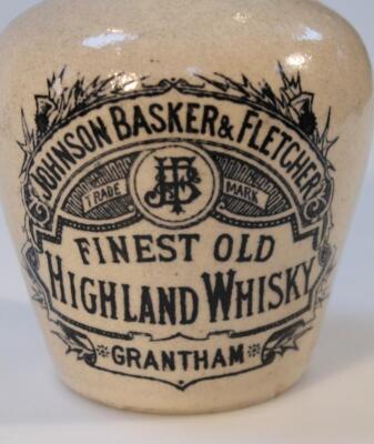 A Johnson Basker & Fletcher Grantham Finest Old Highland whisky stoneware flagon - 2