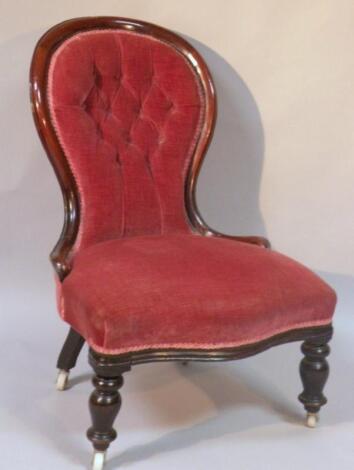 A late Victorian mahogany open chair