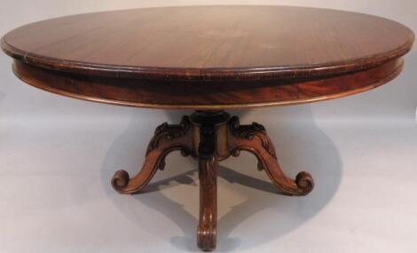 *A 19thC and later mahogany finish dining table