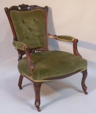 A Victorian mahogany armchair