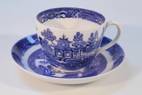 A mid-20thC Minton blue and white transfer printed breakfast cup and saucer