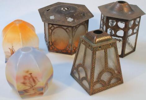 Various glass lantern shades