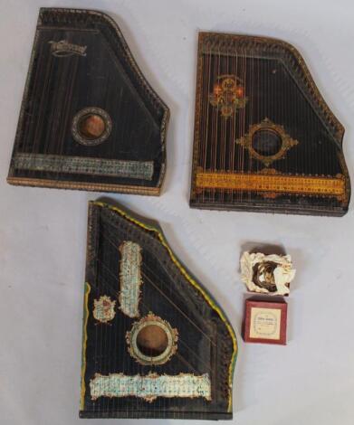 Three various early 20thC zithers