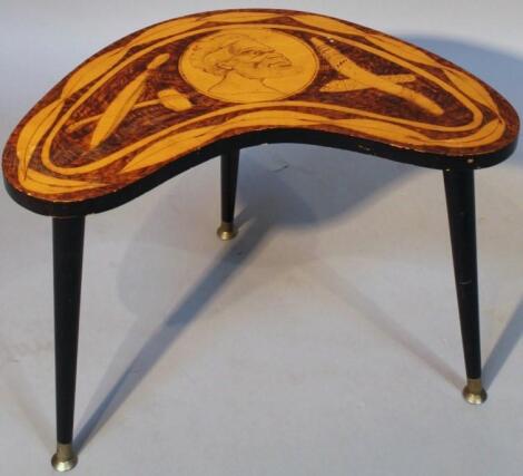 A 20thC pokerwork table