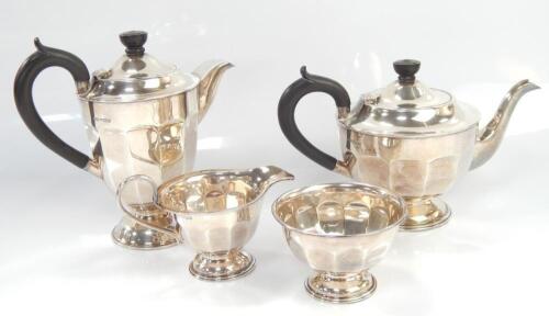 A George VI silver four piece tea set