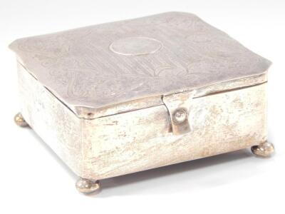 A George V silver jewel casket