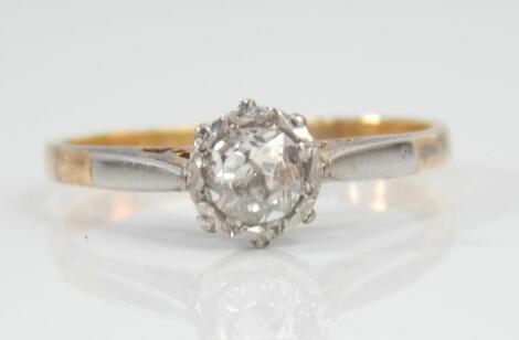 A diamond solitaire ring