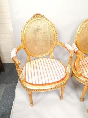 A Louis XVI style gilt salon suite - 3