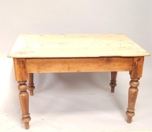 A Victorian pine kitchen table