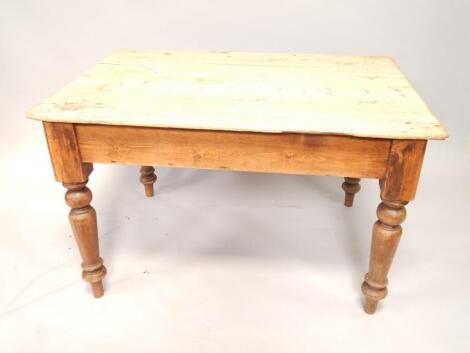 A Victorian pine kitchen table