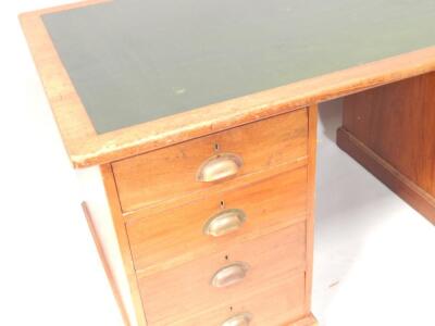 A 1930s oak twin pedestal desk - 2