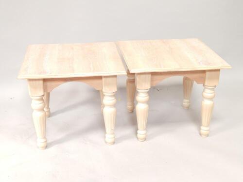 Twin washed beech side tables