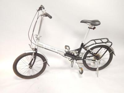 An Apollo Transition folding bicycle.