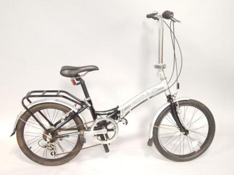 An Apollo Transition folding bicycle.