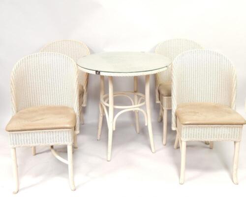 A Lloyd Loom of Spalding glass topped circular table