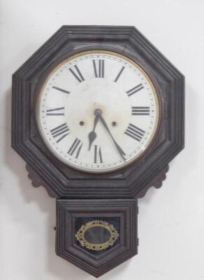 An Ansonia American drop dial wall clock