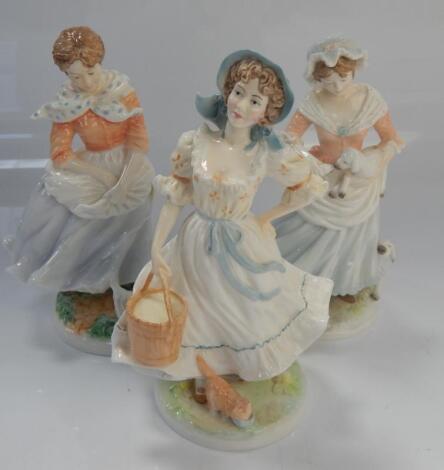 Three Royal Worcester Old Country Ways figures
