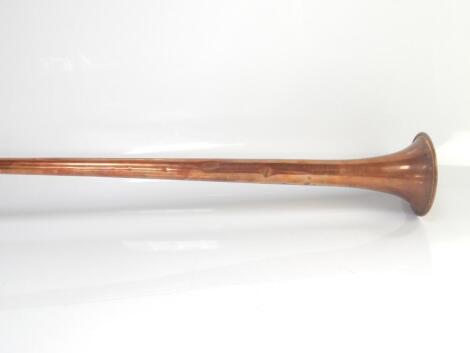 A copper and brass hunting horn