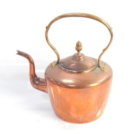 A Victorian copper kettle