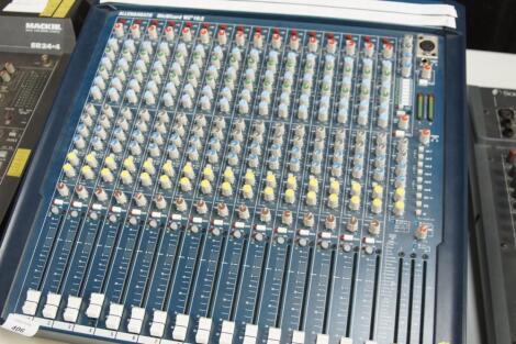 An Allen & Heath Mix Wizard 16 channel mixing desk