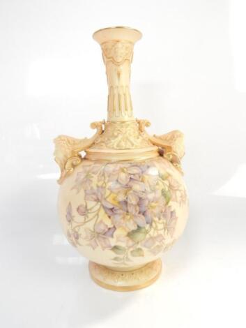 A Royal Worcester blush ivory baluster vase