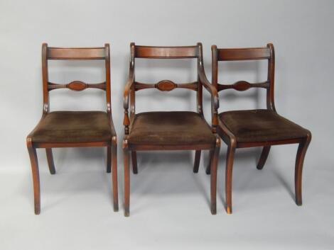 Three Georgian bar back chairs