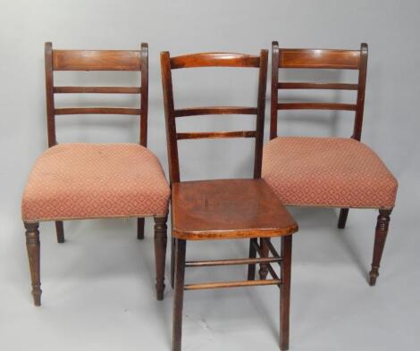 Three early 20thC dining chairs