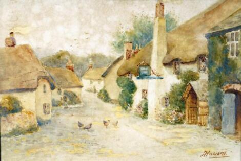 J Williams. Early 20thC depictions of countryside town scenes