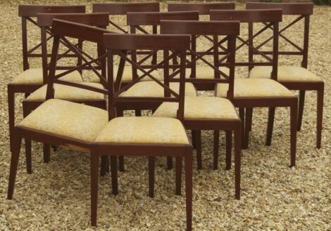 A set of ten Georgian style mahogany dining chairs