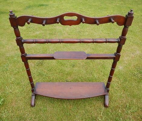 A Victorian mahogany boot rack