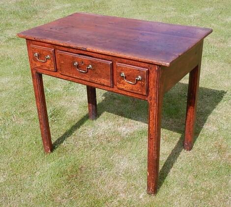 An 18thC pine lowboy