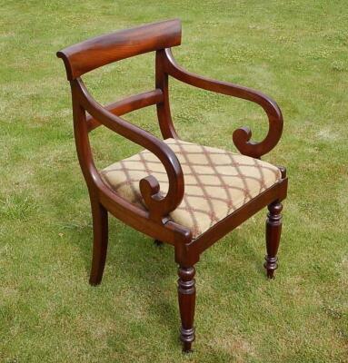 An early Victorian mahogany carver