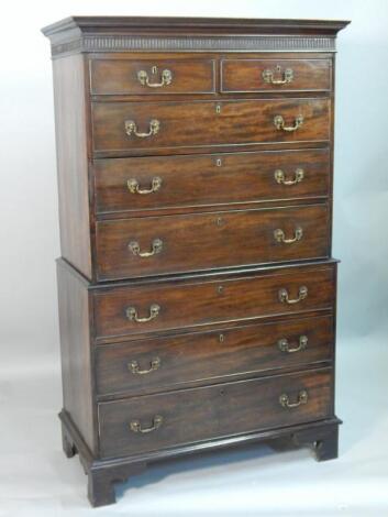 A George III mahogany chest on chest