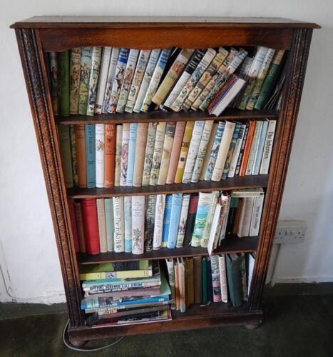 An oak open bookcase