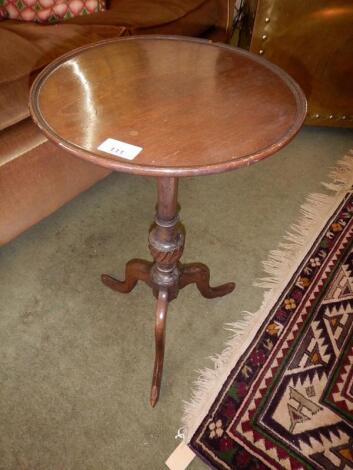 A Georgian style mahogany tripod wine table.