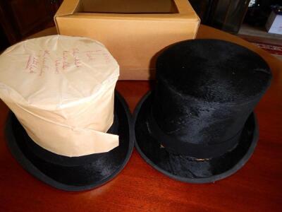 A vintage silk top hat by Lock & Co of London