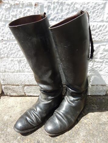 A pair of gentleman's vintage leather riding boots.